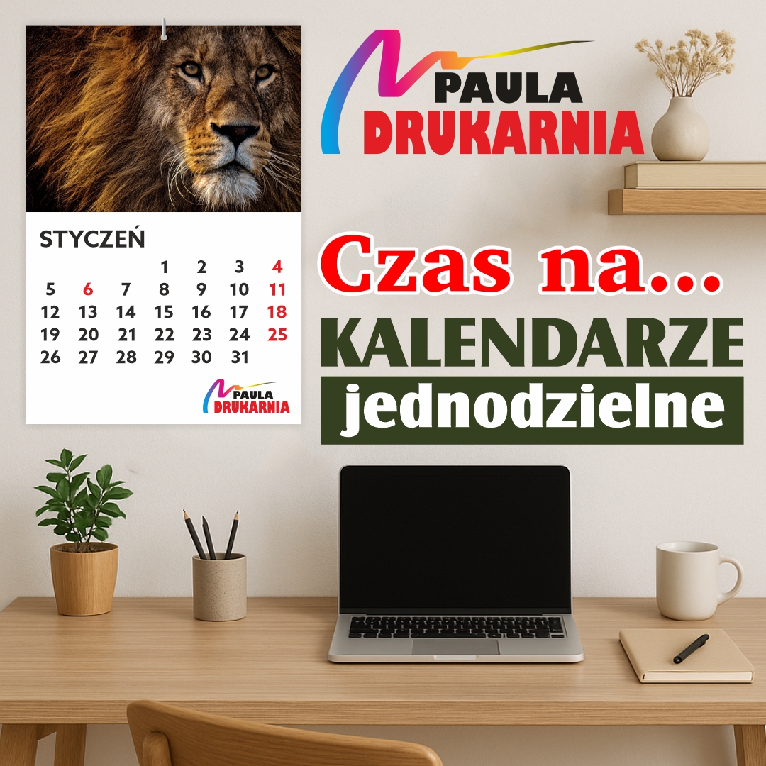 Kalendarze jednodzielne reklamowe Poznań &ndash; Drukarnia PAULA